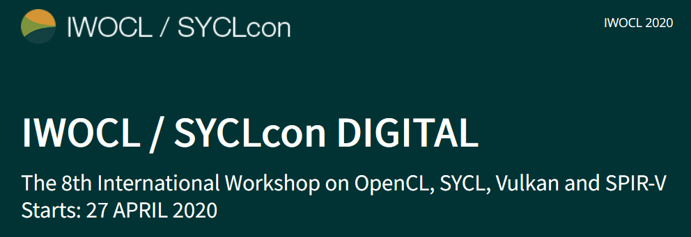 Join Codeplay Online at IWOCL & SYCLcon 2020 Image